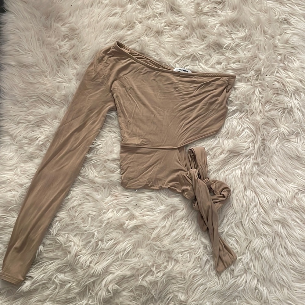Nude One Shoulder Top